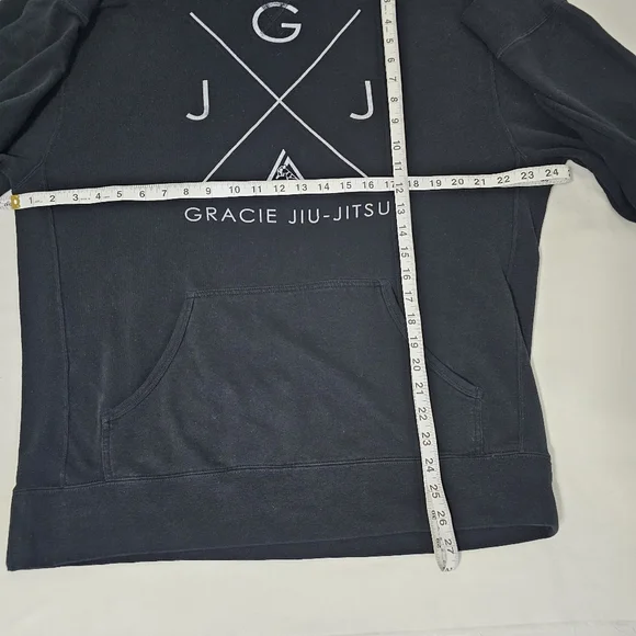 Gracie Jiu-Jitsu Hoodie XL Black Cross Logo Pullover Independent Trading Company - Picture 6 of 6